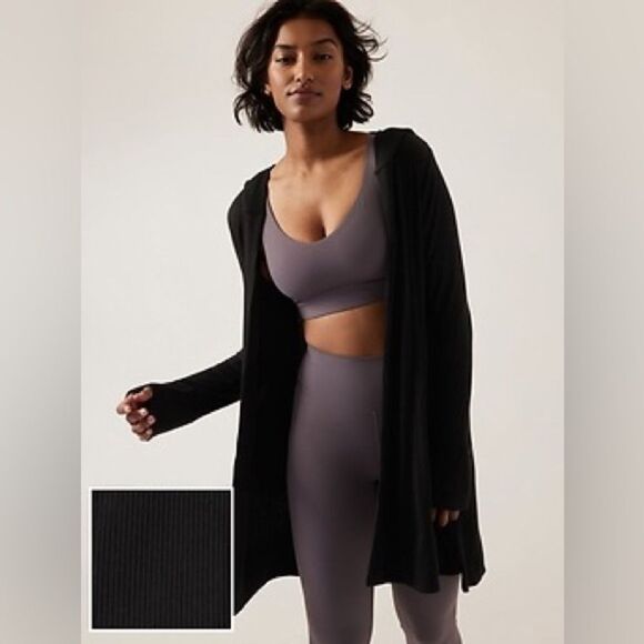 Athleta | NWT Harmony Pose Wrap Black Ribbed Size XS - Picture 1 of 5